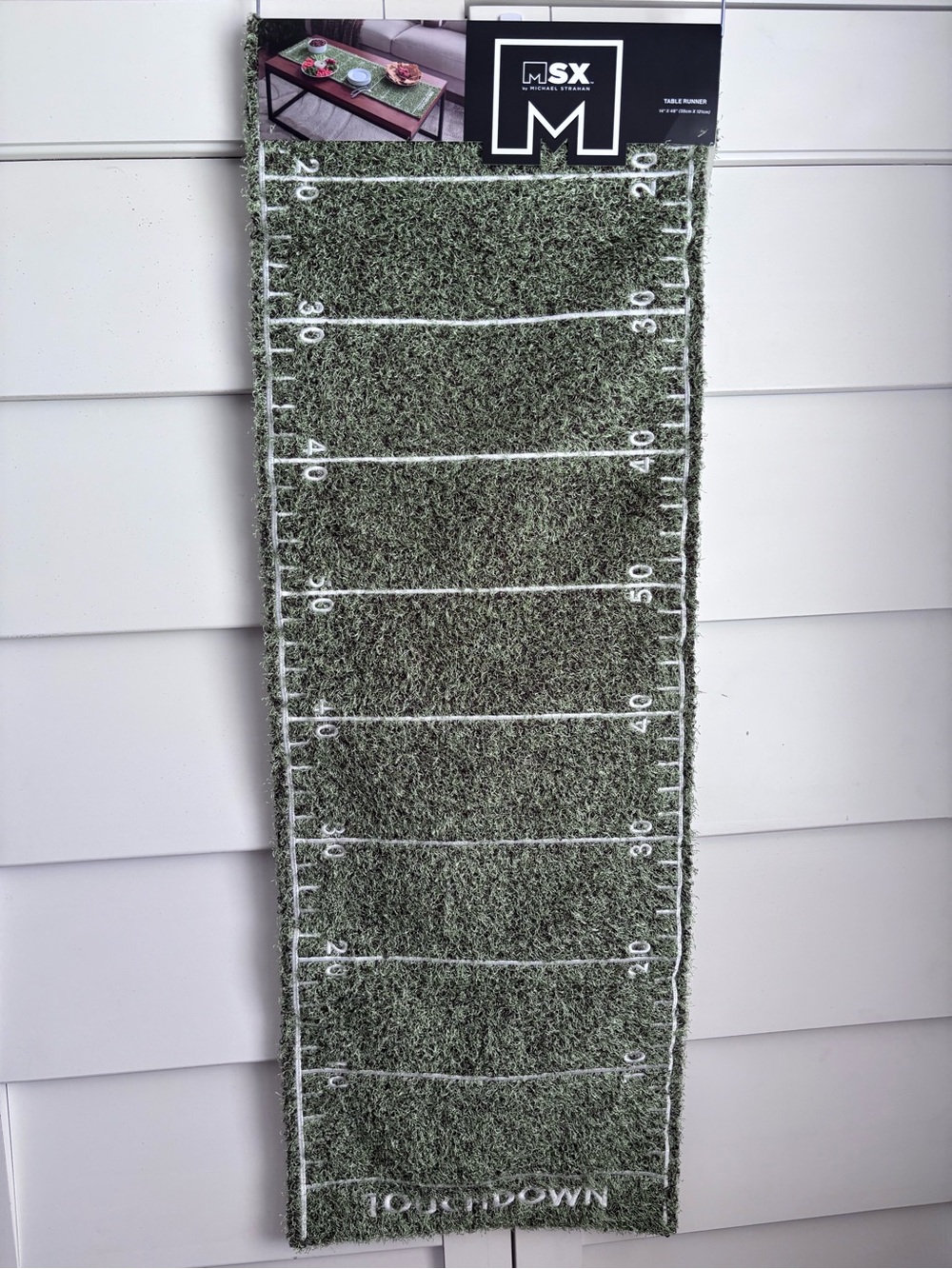 Football Field Grass-Style Fuzzy Table Runner
